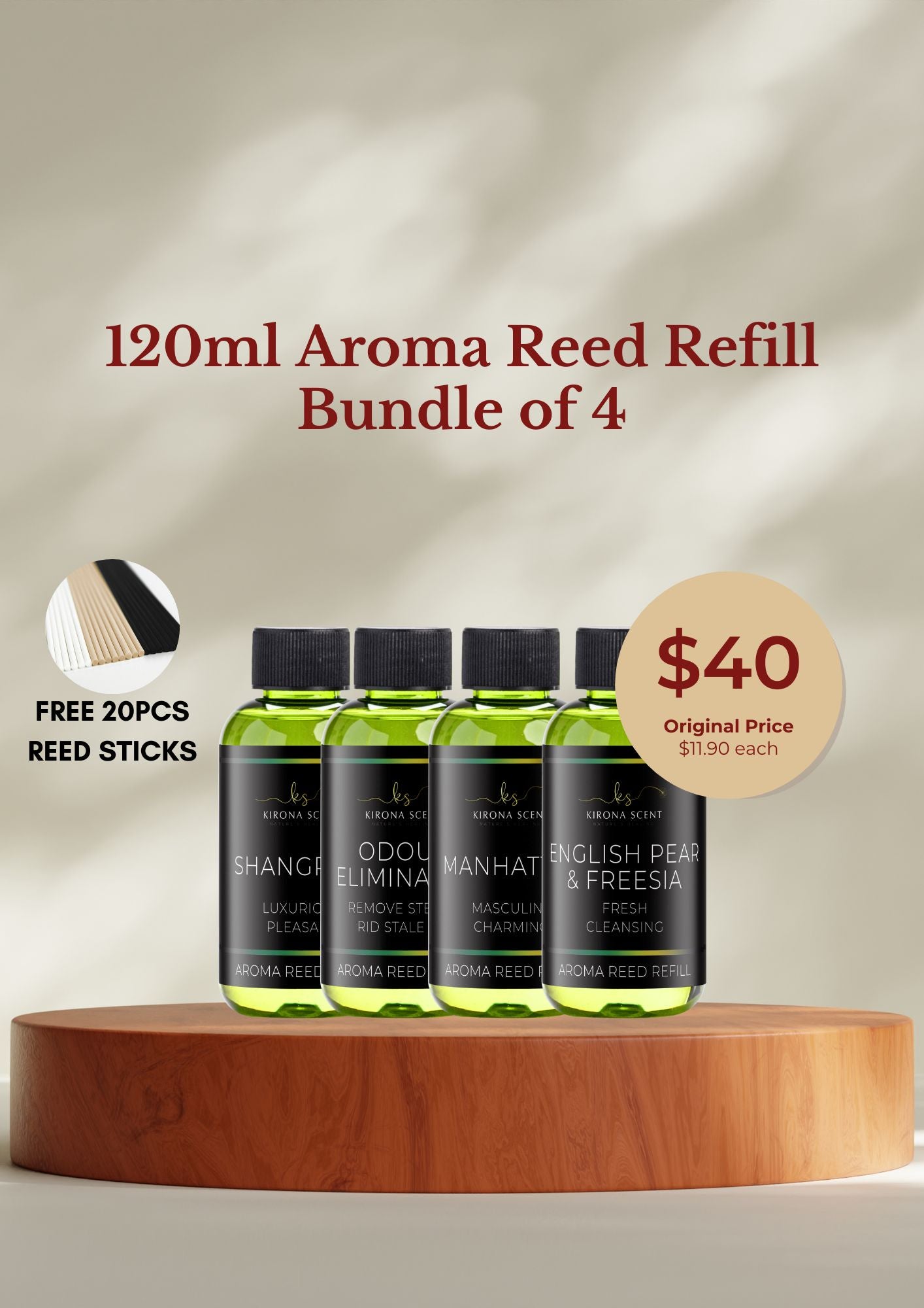 120ml Aroma Reed Refill (Bundle of 4)