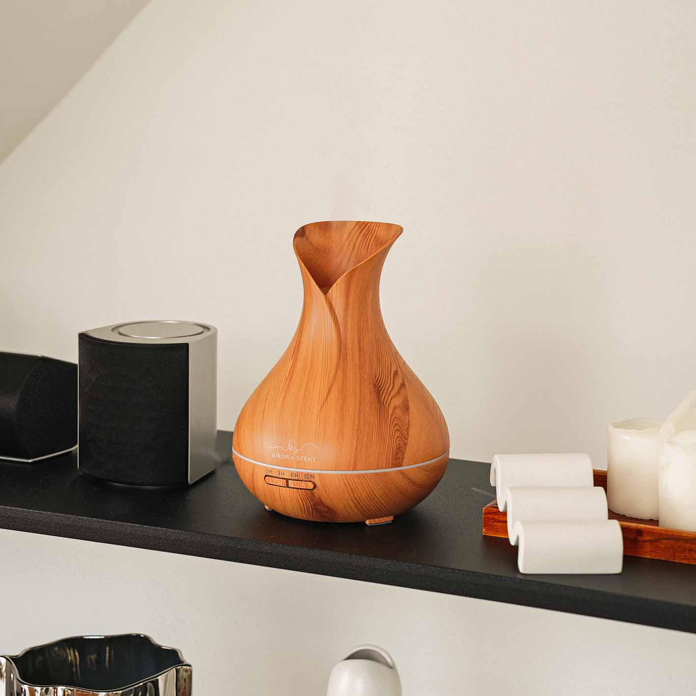 Tulip Aroma Diffuser 500ml (Light Wood)