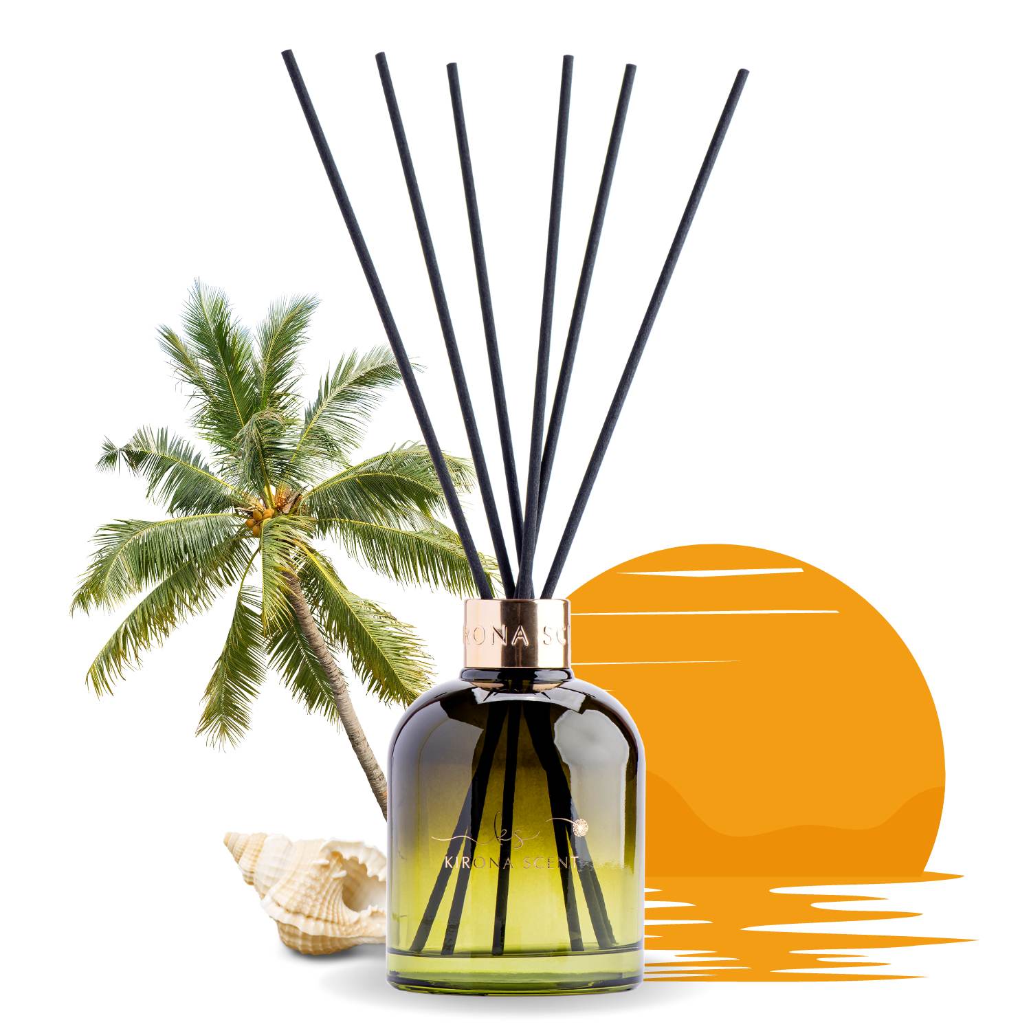 Posh Diffusers Tropical Sunset Posh Reed Diffuser (Jade Green) – Kirona Scent