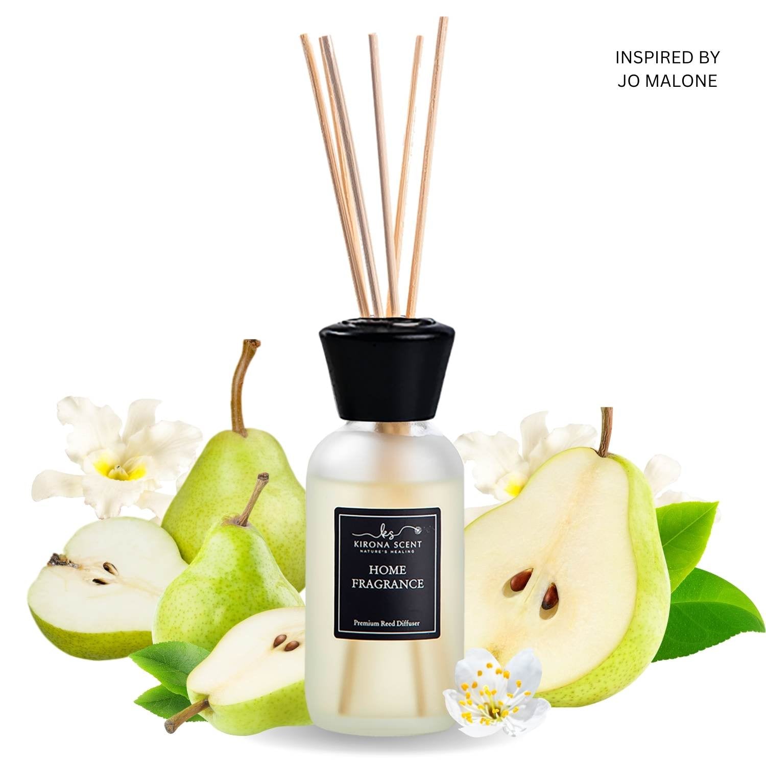 Spa Reed Diffuser (White) - English Pear & Freesia Home Fragrance ...