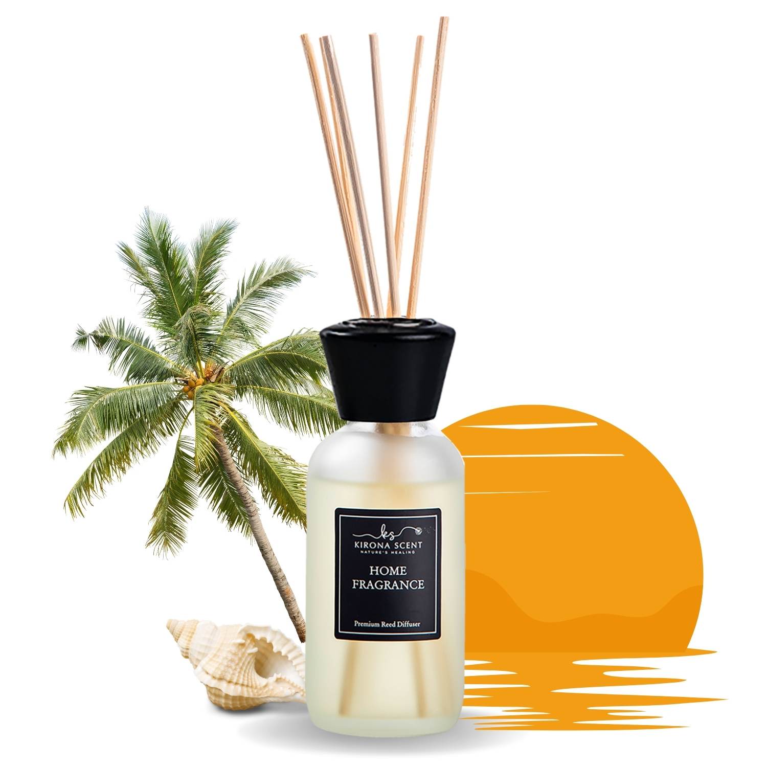 Tropical Reed Diffuser Spa Reed Diffuser (White) - Tropical Sunset Home Fragrance – Kirona Scent